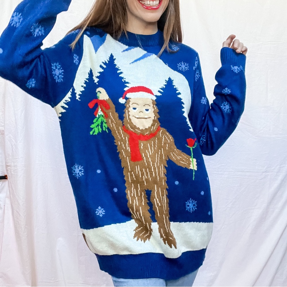 Tipsy Elves Ugly Tacky Christmas Bigfoot Sweater